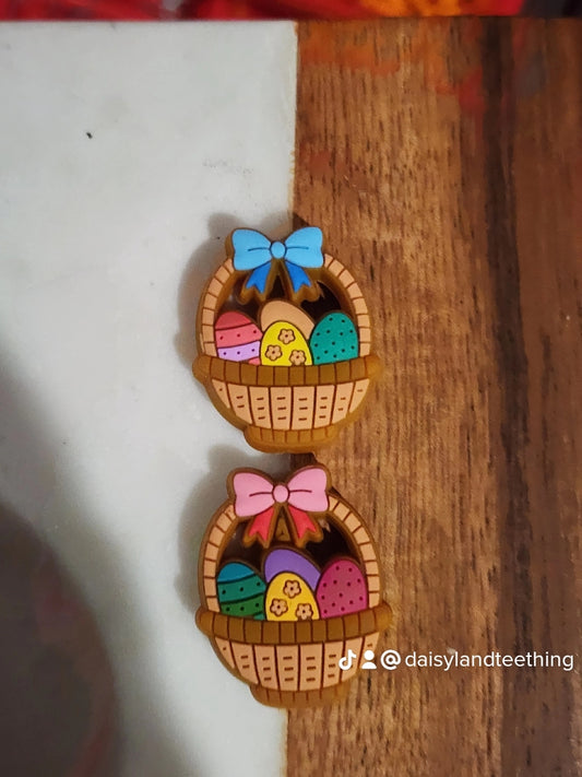 Easter basket silicone focal beads